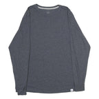 RUSSELL ATHLETIC Mens Grey Long Sleeve Crew Neck Plain Cotton Blend L