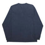 CARHARTT Mens Navy Blue Henley Long Sleeve Pocket Logo XL Workwear Cotton Blend