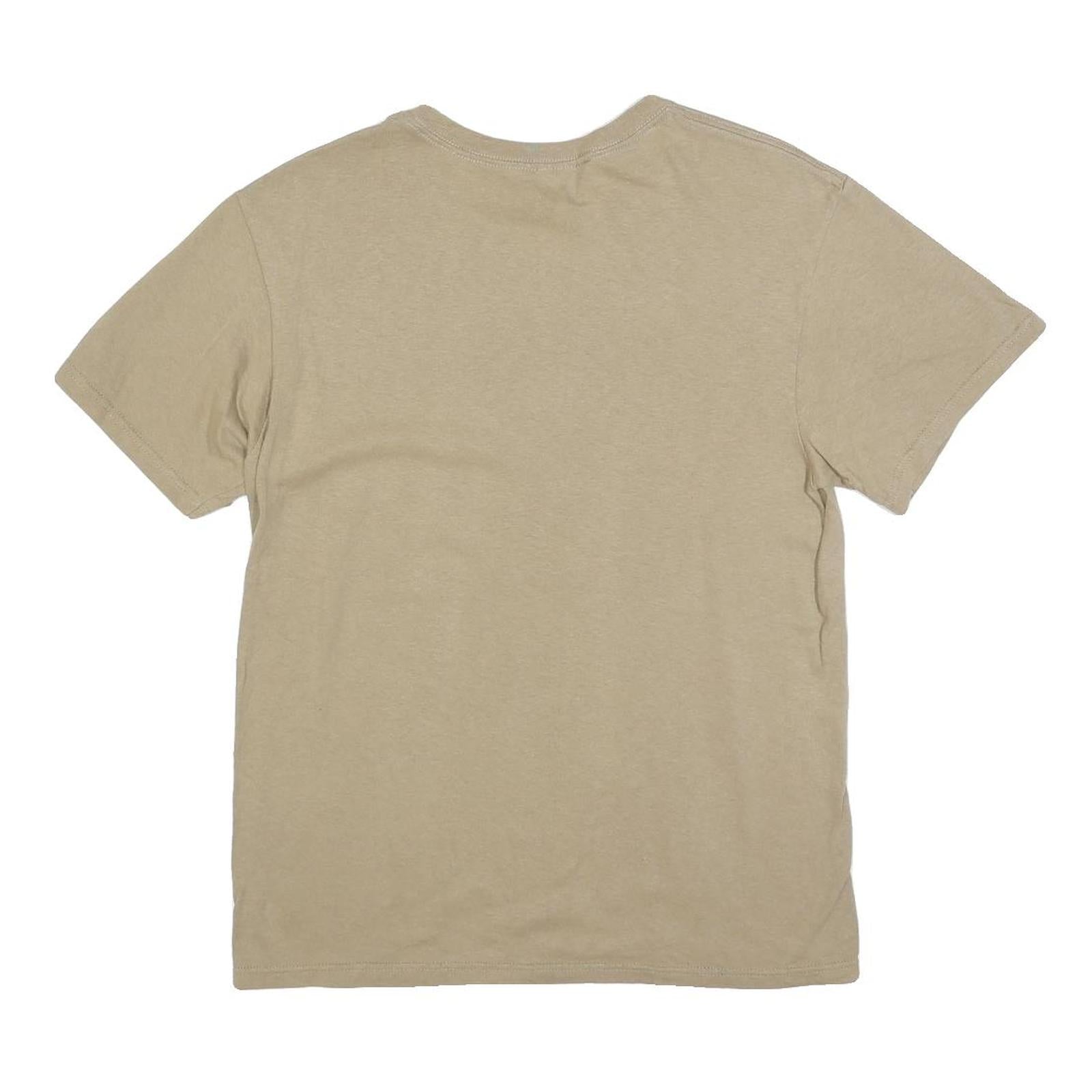 Mens Beige The Last Frontier Alaska Graphic T-Shirt M Short Sleeve Crew Neck