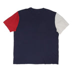 FILA Mens Blue & White Red T-Shirt L Short Sleeve Crew Neck Cotton Blend