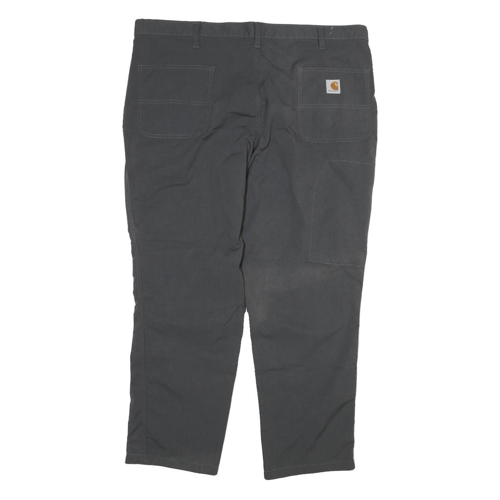 CARHARTT Mens Cotton Blend Relaxed Grey Trousers W40 L30 Workwear Durable Zip