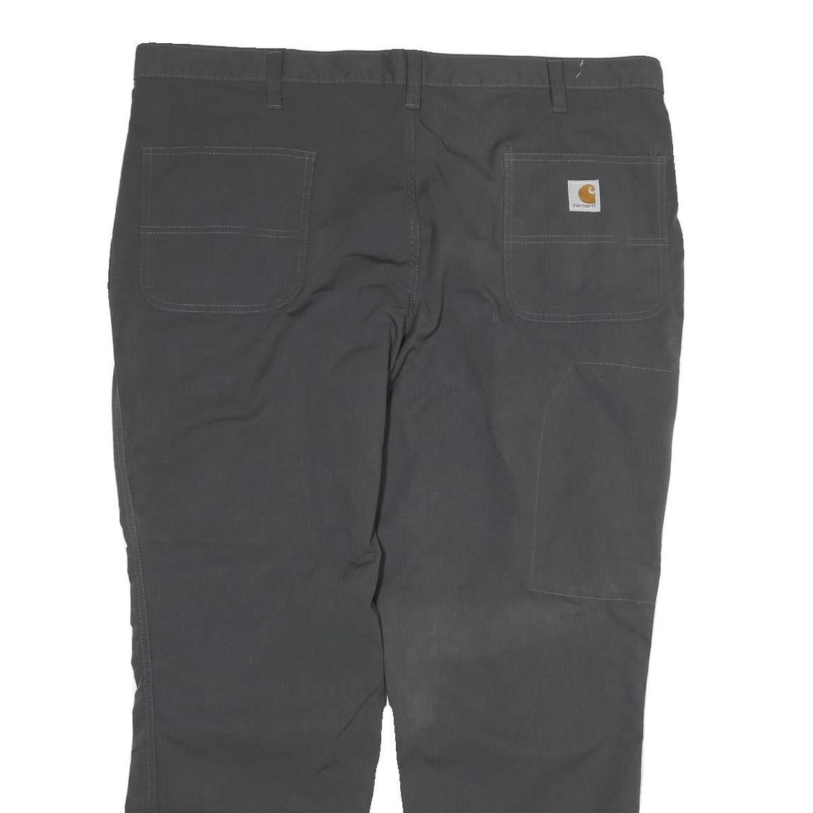 CARHARTT Mens Cotton Blend Relaxed Grey Trousers W40 L30 Workwear Durable Zip