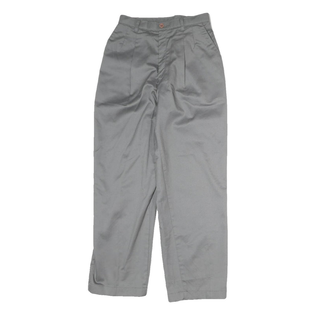 LEVI'S Womens Cotton Blend Grey Regular Straight Trousers W24 L25 Casual Smart