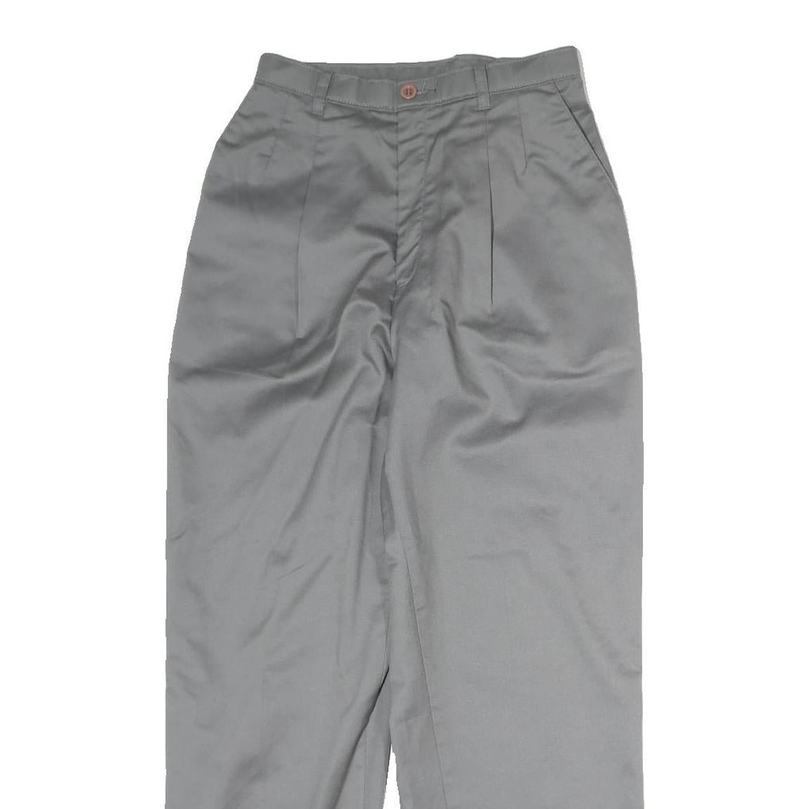 LEVI'S Womens Cotton Blend Grey Regular Straight Trousers W24 L25 Casual Smart