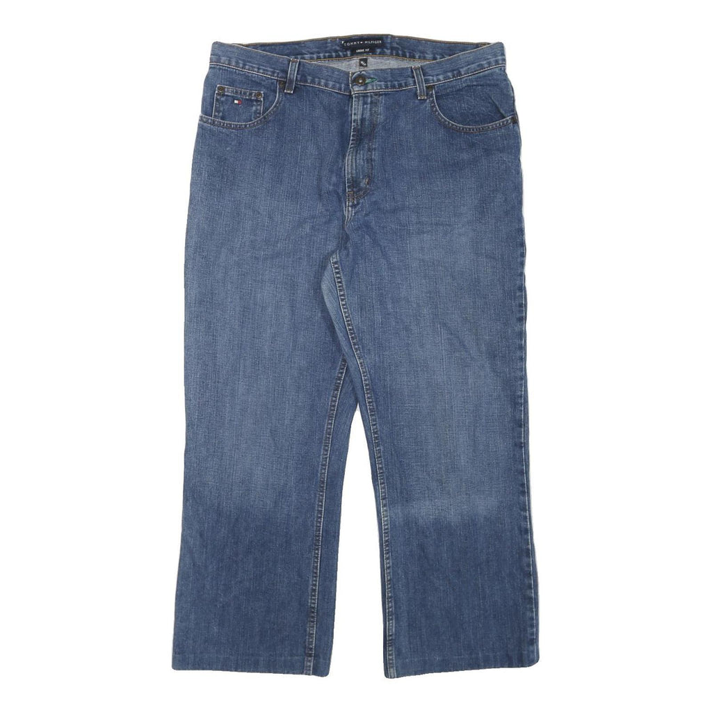 TOMMY HILFIGER Mens Regular Blue Denim Jeans W36 L28 Classic Cotton Blend Zip