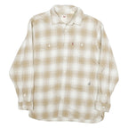 LEVI'S Mens Beige & White Check Shirt M Cotton Blend Casual Button Shirt
