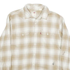 LEVI'S Mens Beige & White Check Shirt M Cotton Blend Casual Button Shirt