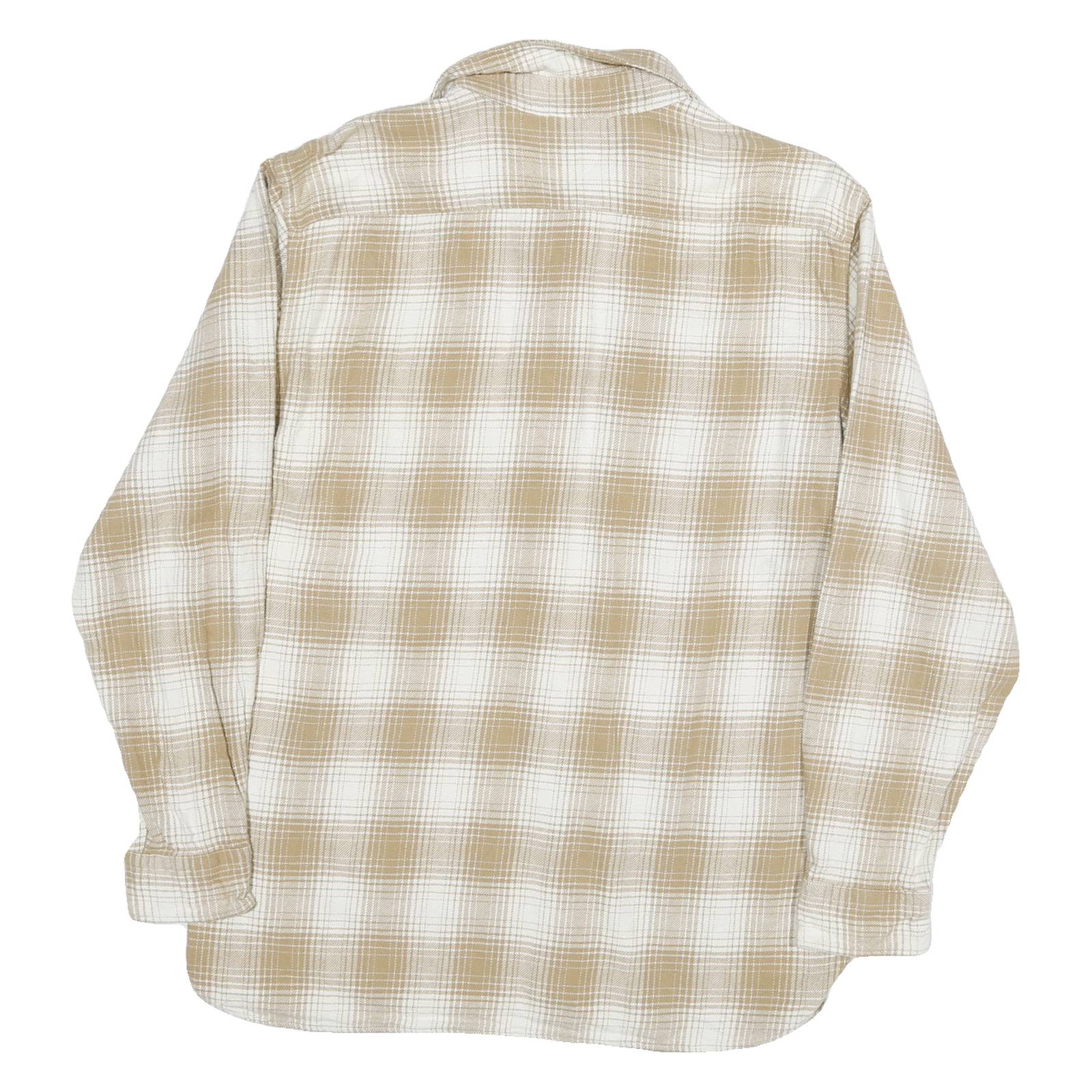 LEVI'S Mens Beige & White Check Shirt M Cotton Blend Casual Button Shirt