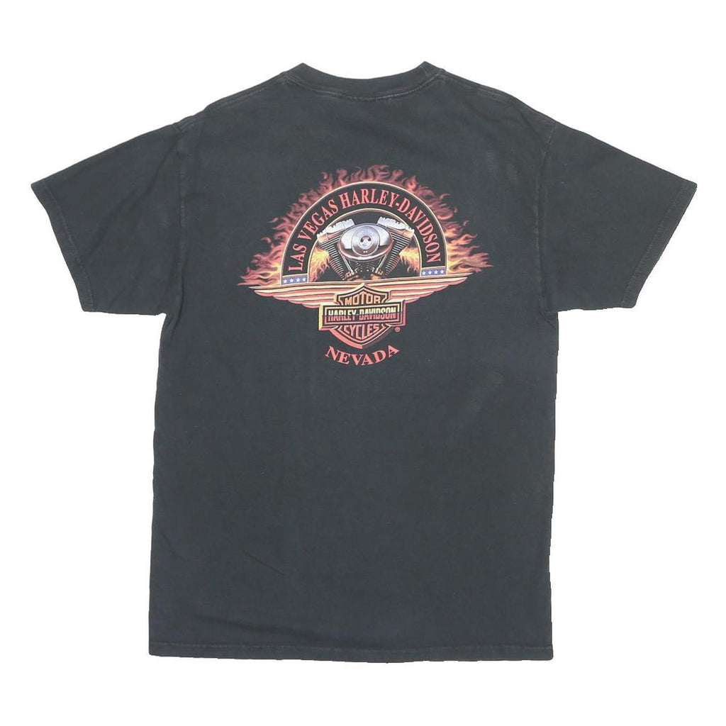 HARLEY DAVIDSON Mens Black Motorcycles Graphic T-Shirt M Crew Neck Short Sleeve