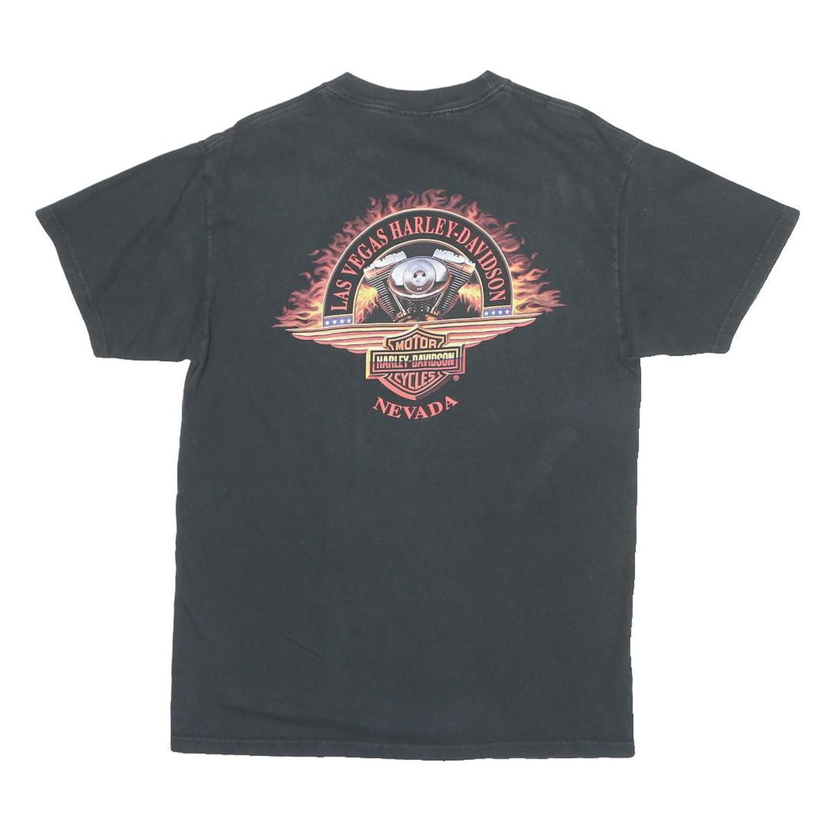 HARLEY DAVIDSON Mens Black Motorcycles Graphic T-Shirt M Crew Neck Short Sleeve