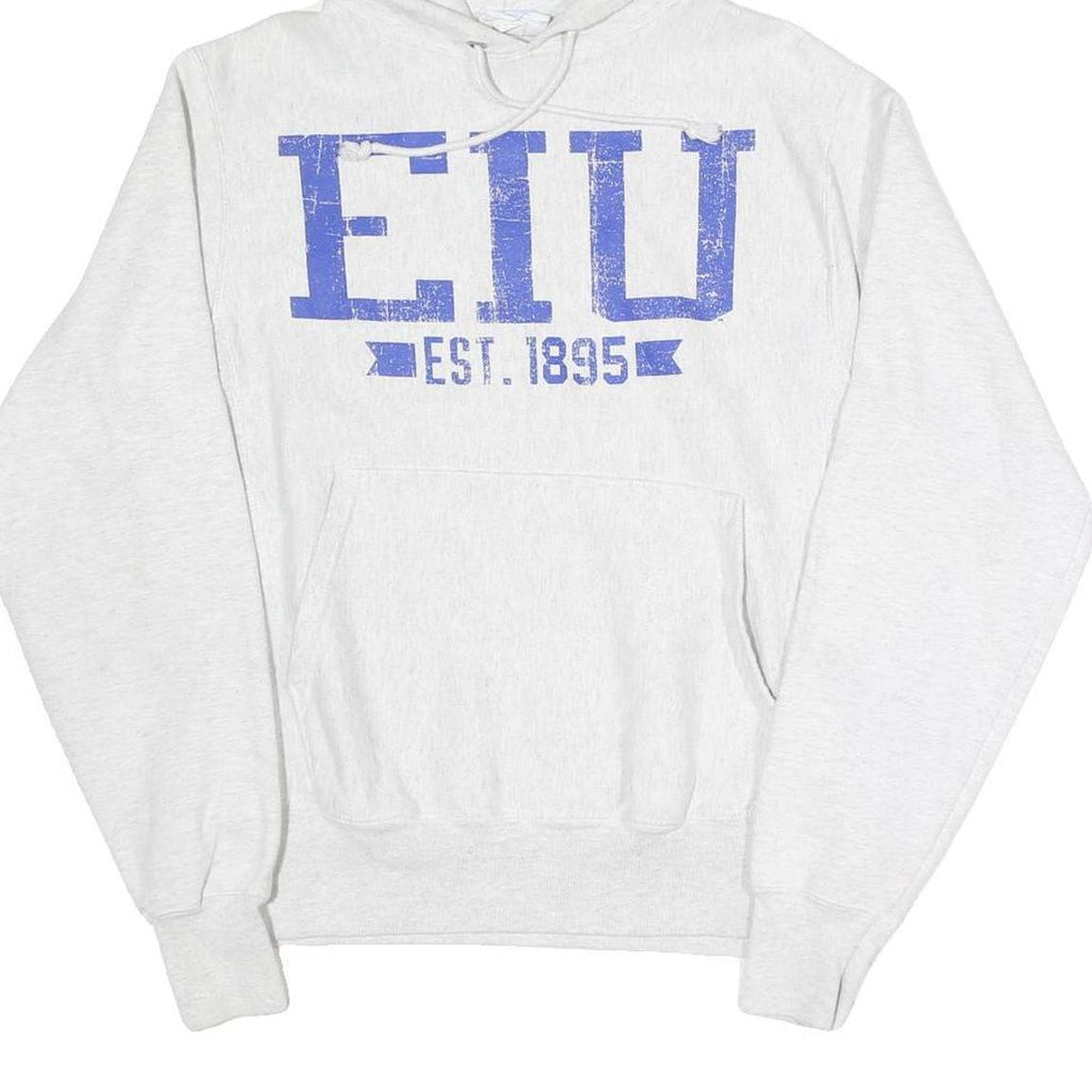 CHAMPION REVERSE WEAVE Mens White Hoodie S EIU Est 1895 Pullover Cotton