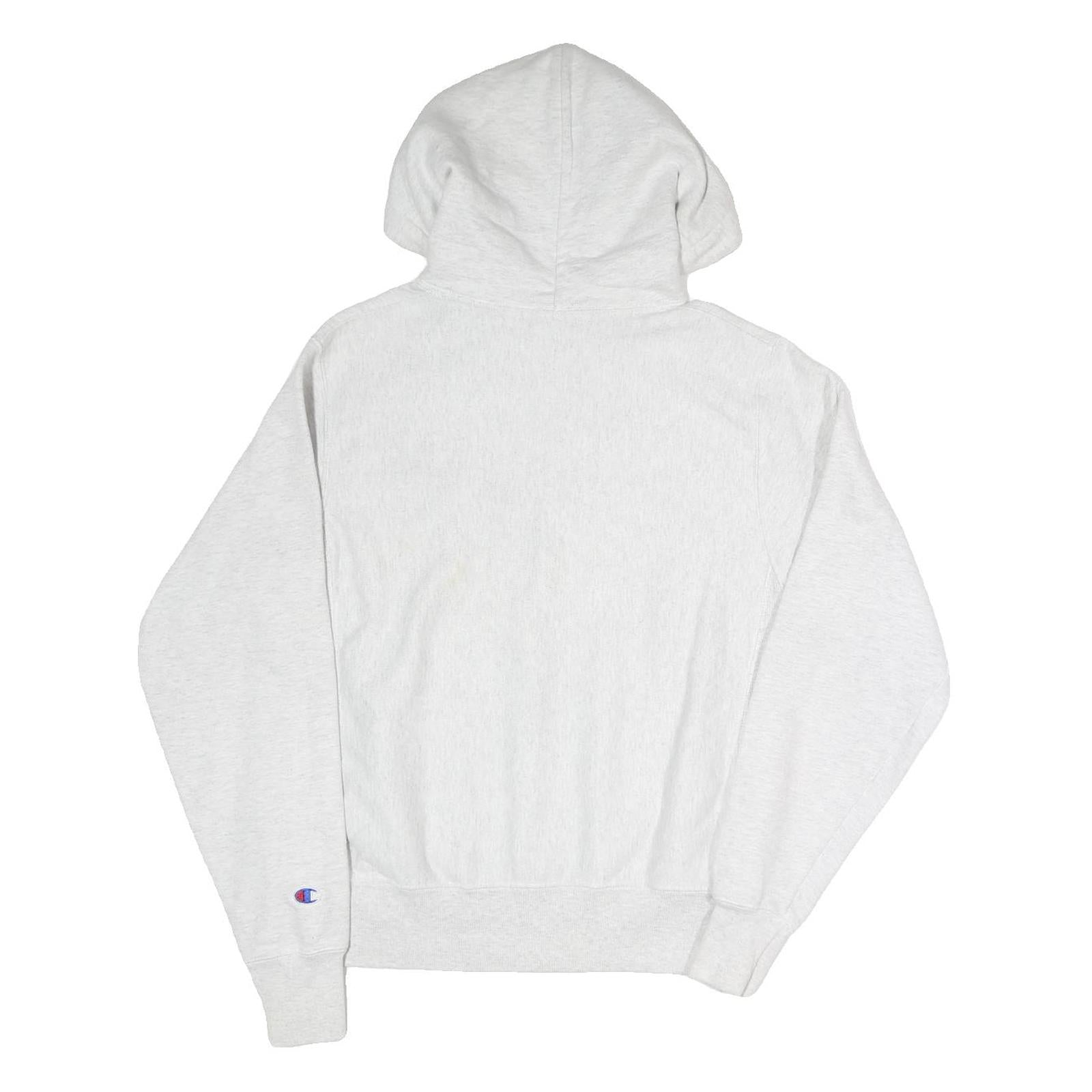 CHAMPION REVERSE WEAVE Mens White Hoodie S EIU Est 1895 Pullover Cotton