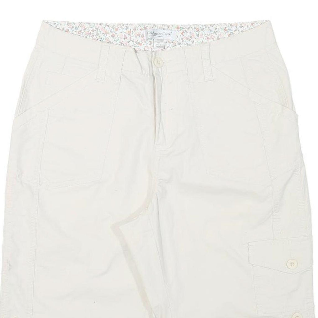 COLDWATER CREEK Womens Shorts White Casual L W30 Cotton Blend Button Pockets