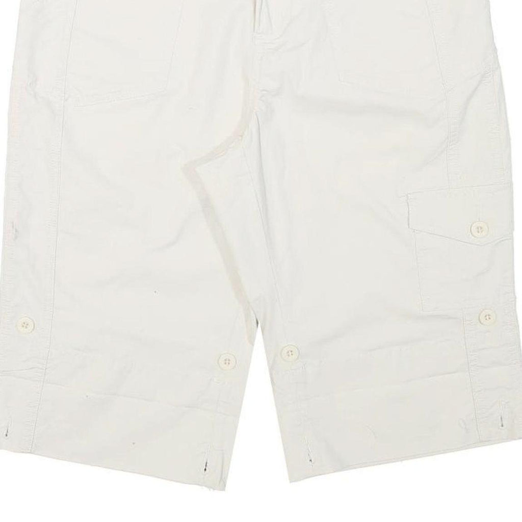 COLDWATER CREEK Womens Shorts White Casual L W30 Cotton Blend Button Pockets