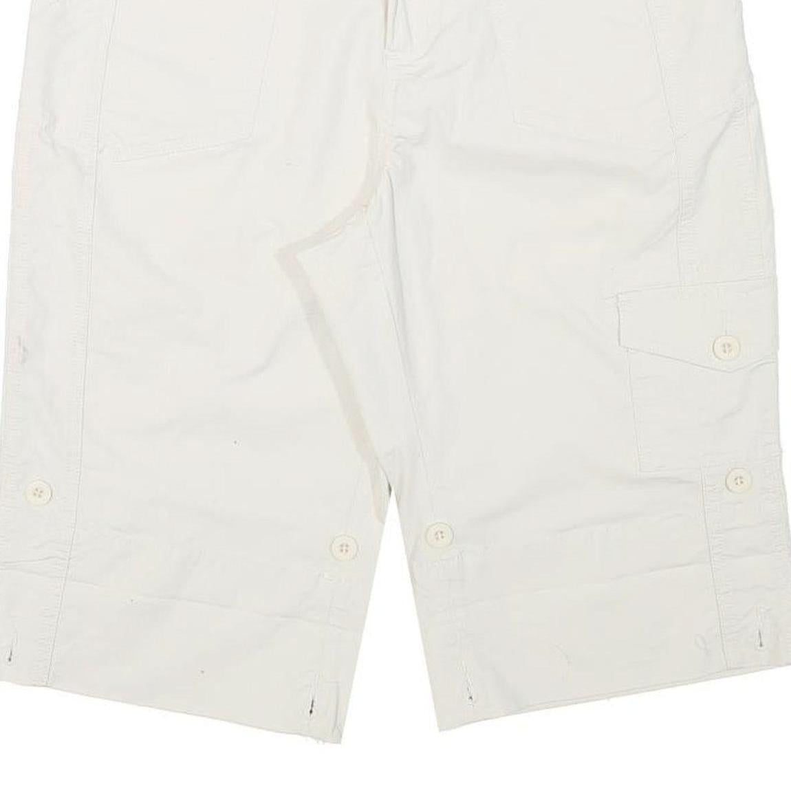 COLDWATER CREEK Womens Shorts White Casual L W30 Cotton Blend Button Pockets