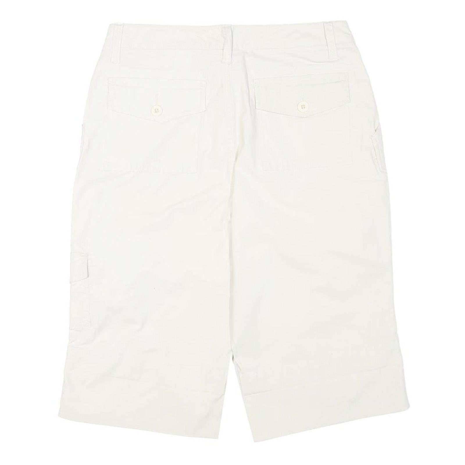 COLDWATER CREEK Womens Shorts White Casual L W30 Cotton Blend Button Pockets