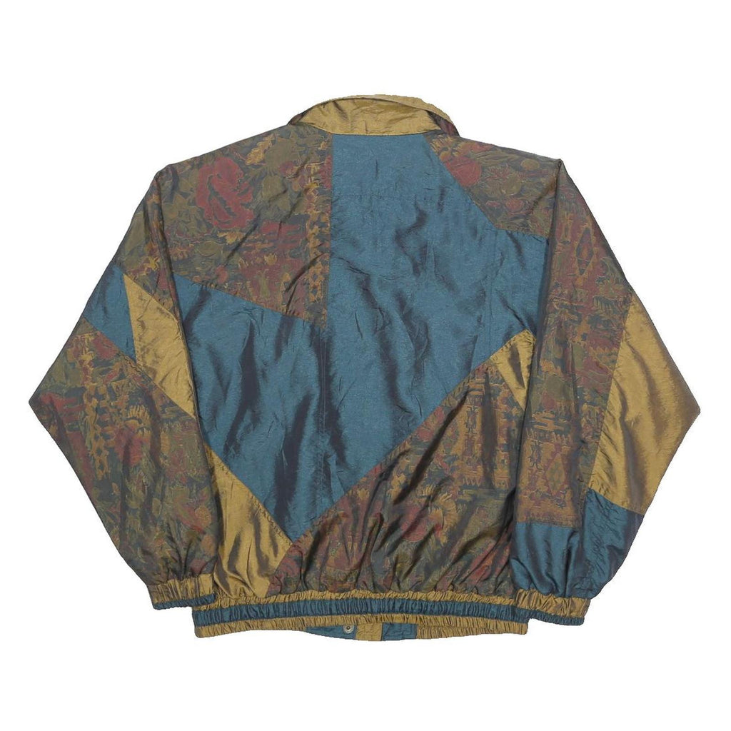 LAVON PETITES Womens Teal & Gold Vintage Polyester Blend Jacket M Woven