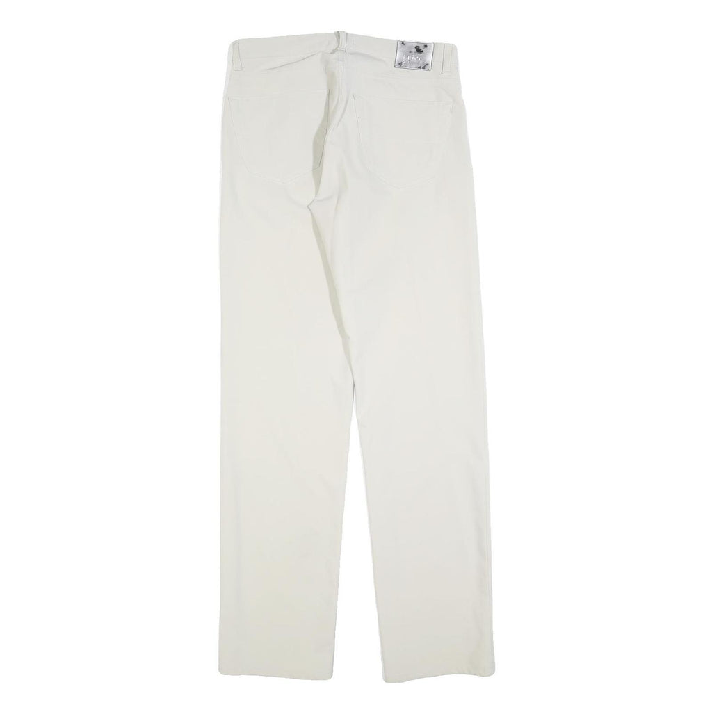 FERRE JEANS Womens Regular White Polyester Blend Zip Trousers W32 L34