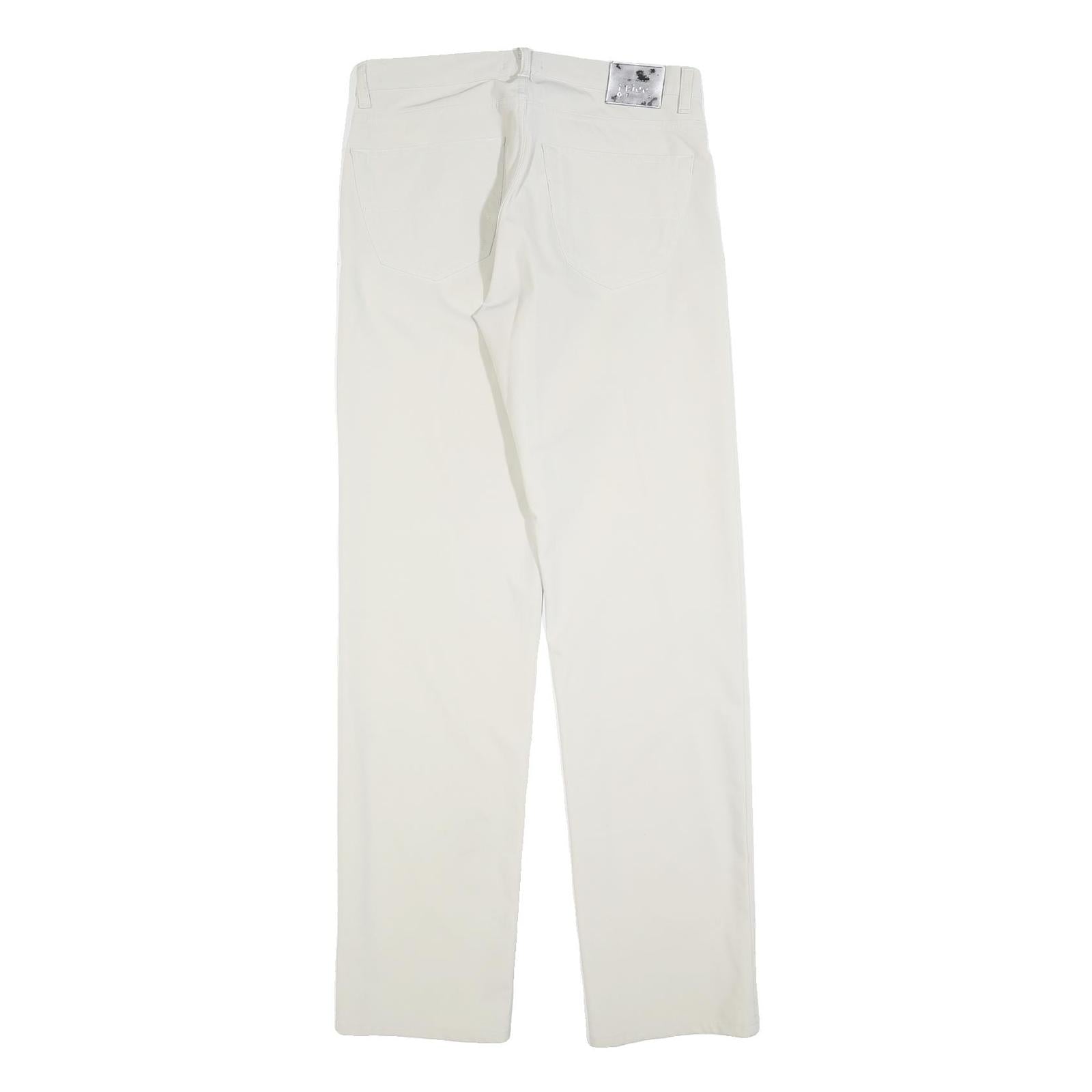 FERRE JEANS Womens Regular White Polyester Blend Zip Trousers W32 L34