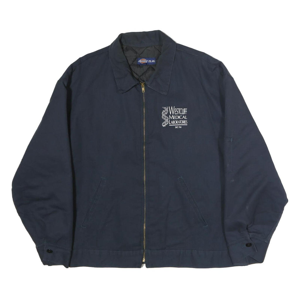DICKIES Mens Blue Westcliff Medical Laboratories Cotton Jacket 2XL Zip Workwear