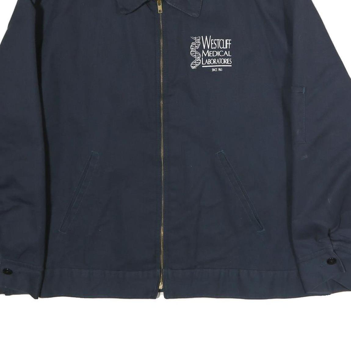 DICKIES Mens Blue Westcliff Medical Laboratories Cotton Jacket 2XL Zip Workwear