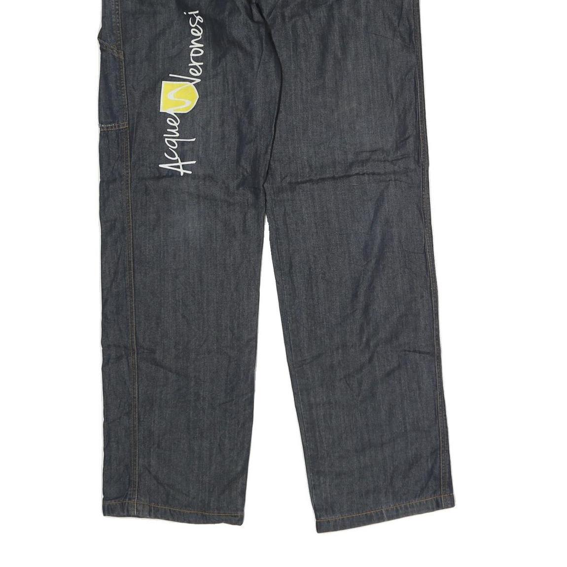 Womens Cotton Blend Blue Regular Straight Trousers W32 L32 Comfort Workwear