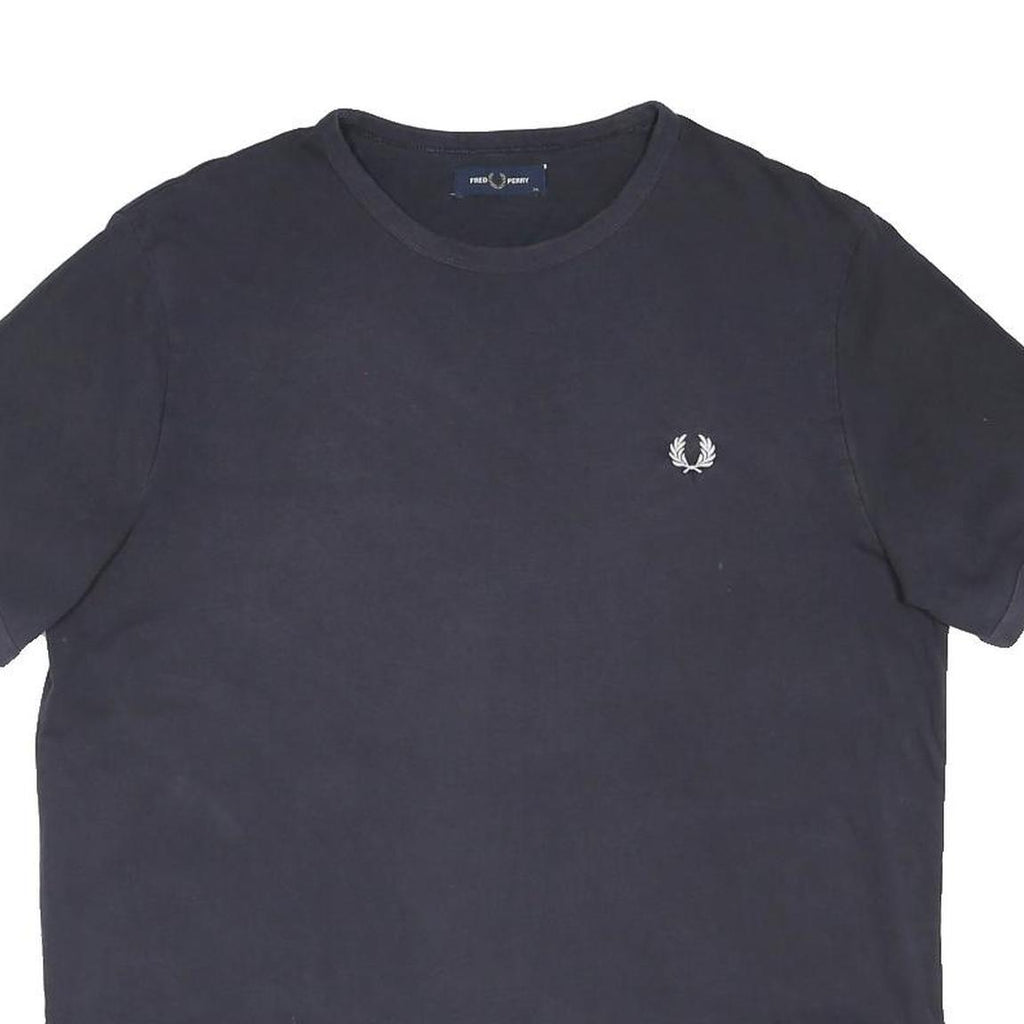 FRED PERRY Mens Black Modern T-Shirt XL Short Sleeve Crew Neck Cotton Blend