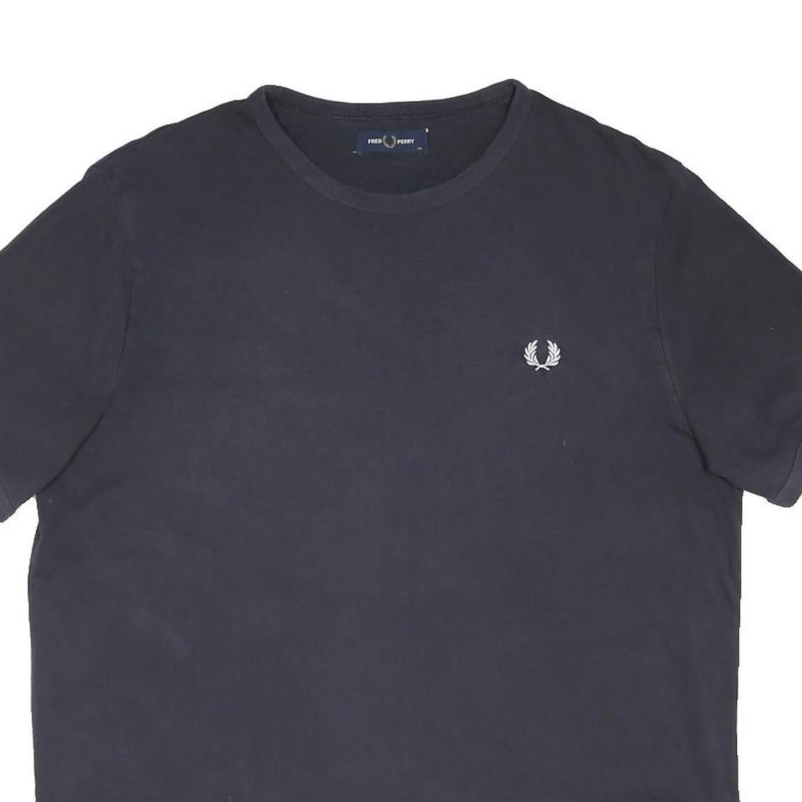 FRED PERRY Mens Black Modern T-Shirt XL Short Sleeve Crew Neck Cotton Blend