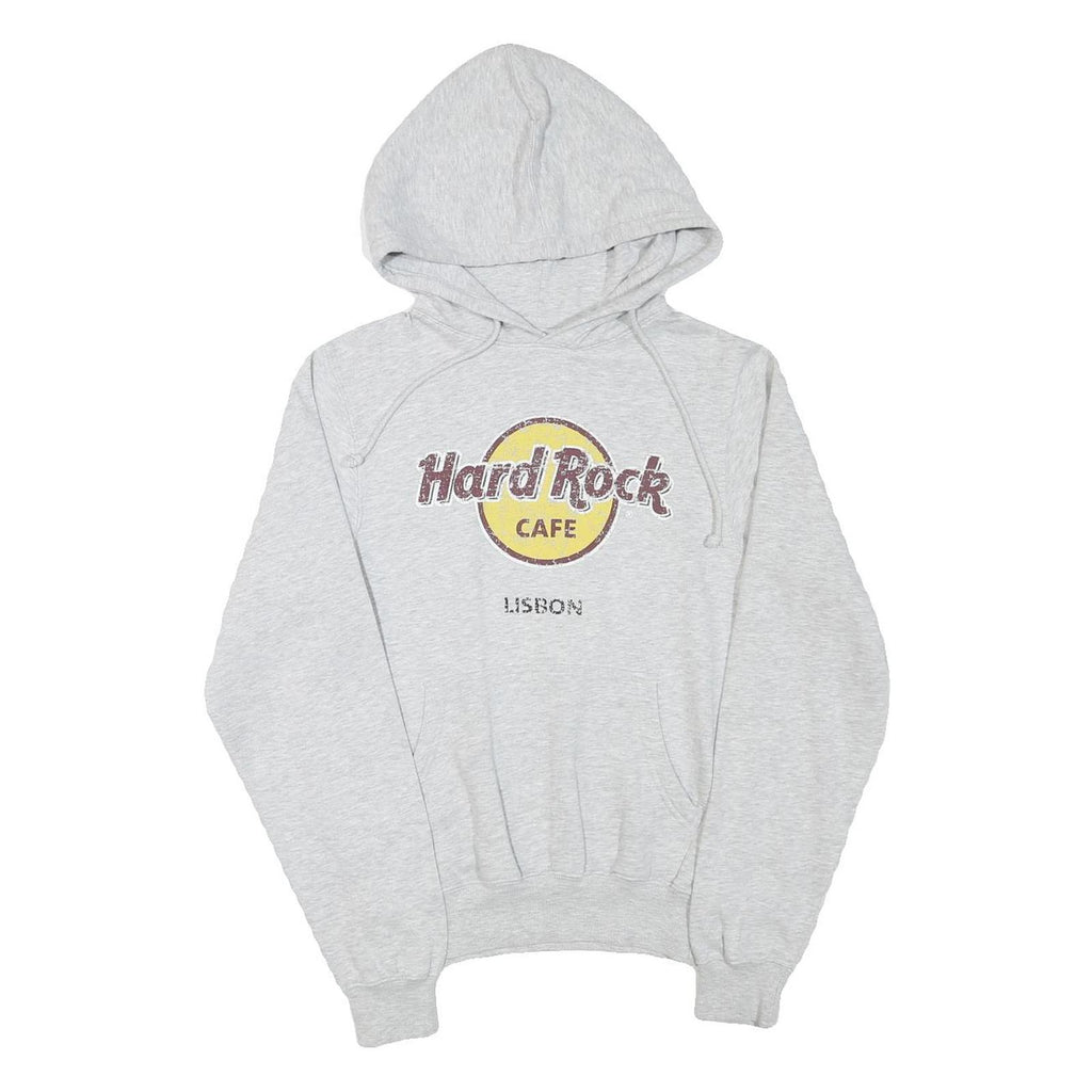 HARD ROCK CAFE Mens Grey Lisbon Pullover Hoodie S Vintage Logo Sweatshirt