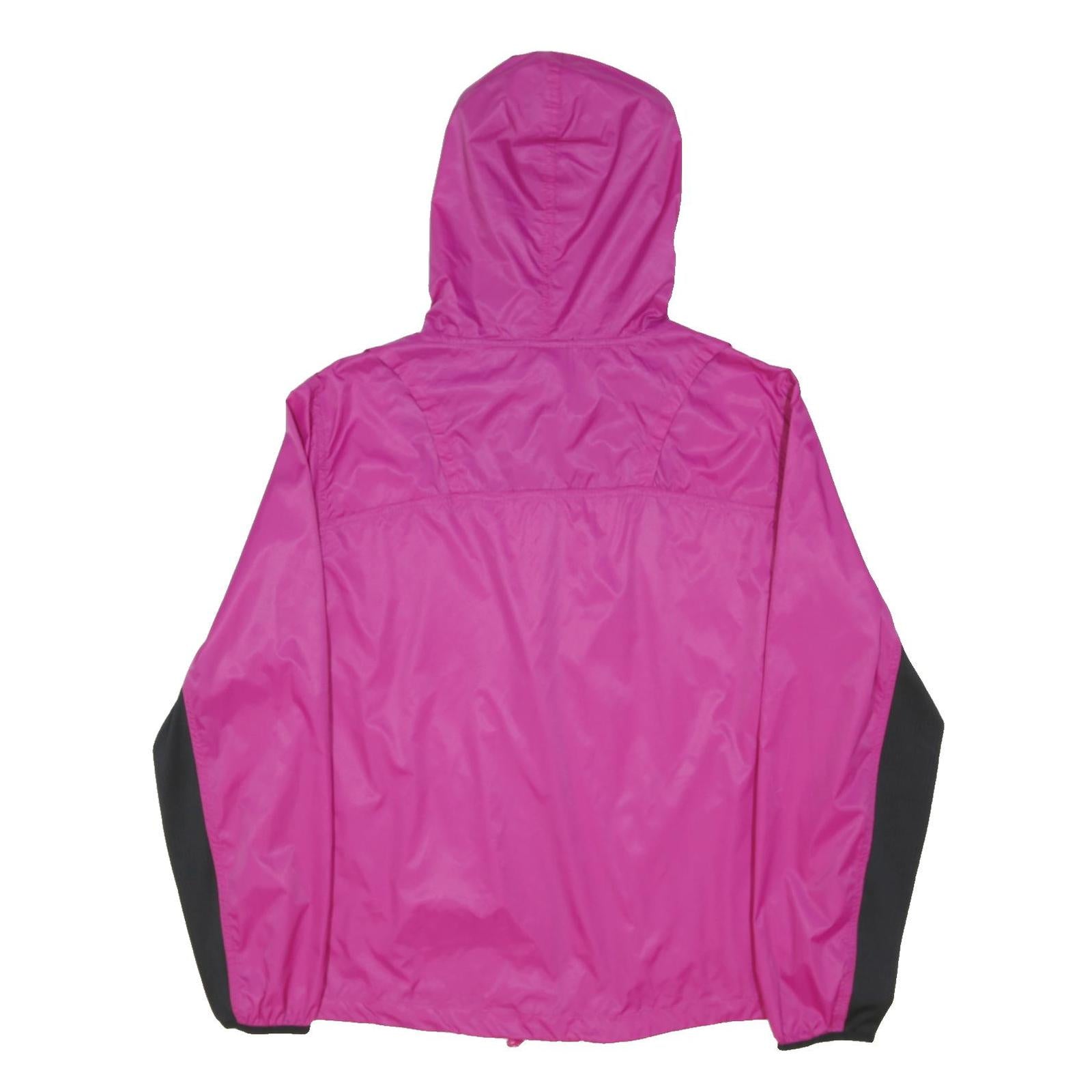 FILA Womens Pink & Black Jacket XL Polyester Blend Plain Zip Hooded Casual