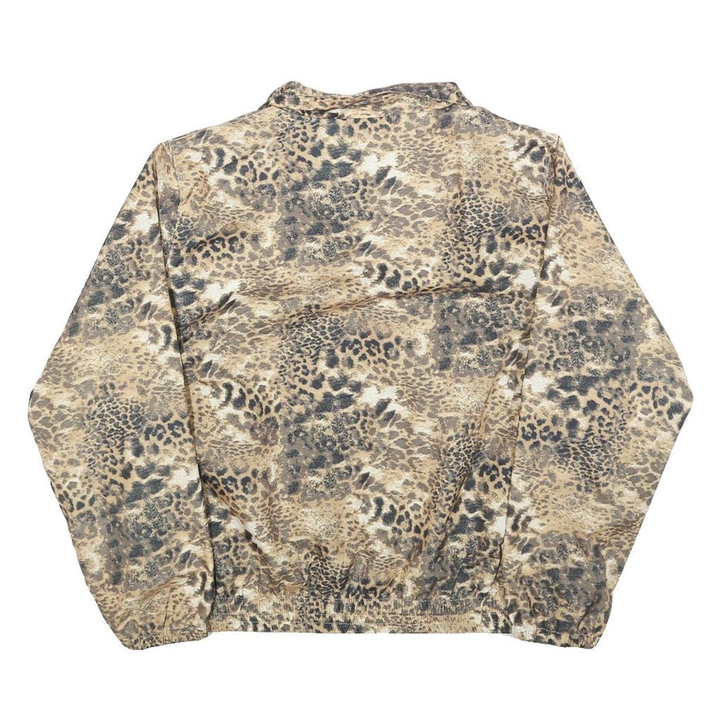 KT GOLF Womens Beige Animal Print Lightweight Jacket M Polyester Zip