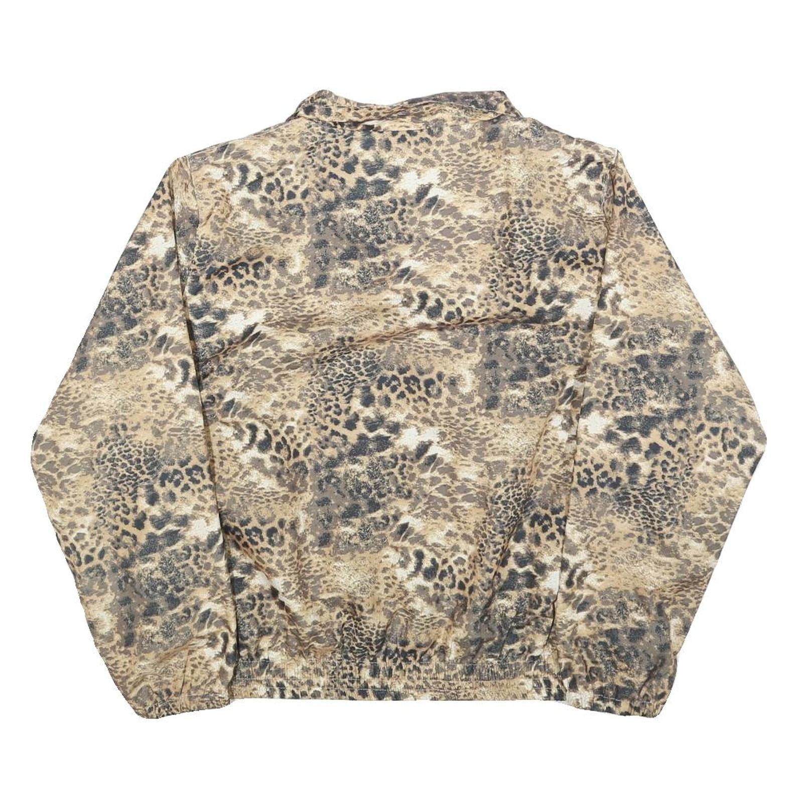 KT GOLF Womens Beige Animal Print Lightweight Jacket M Polyester Zip