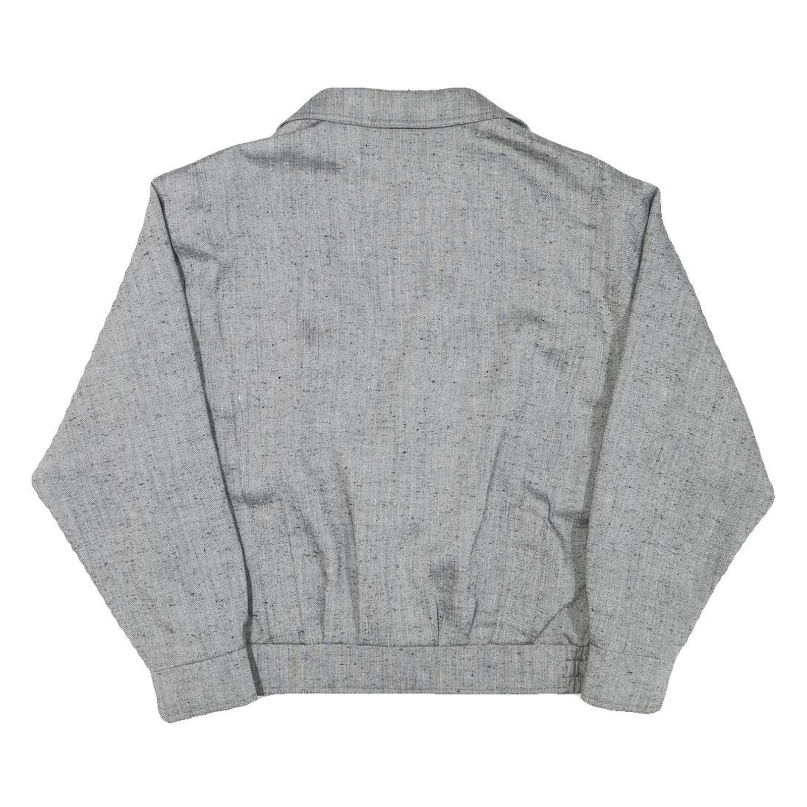 Mens Grey Button Jacket M Polyester Blend Classic Plain Button Closure Stylish