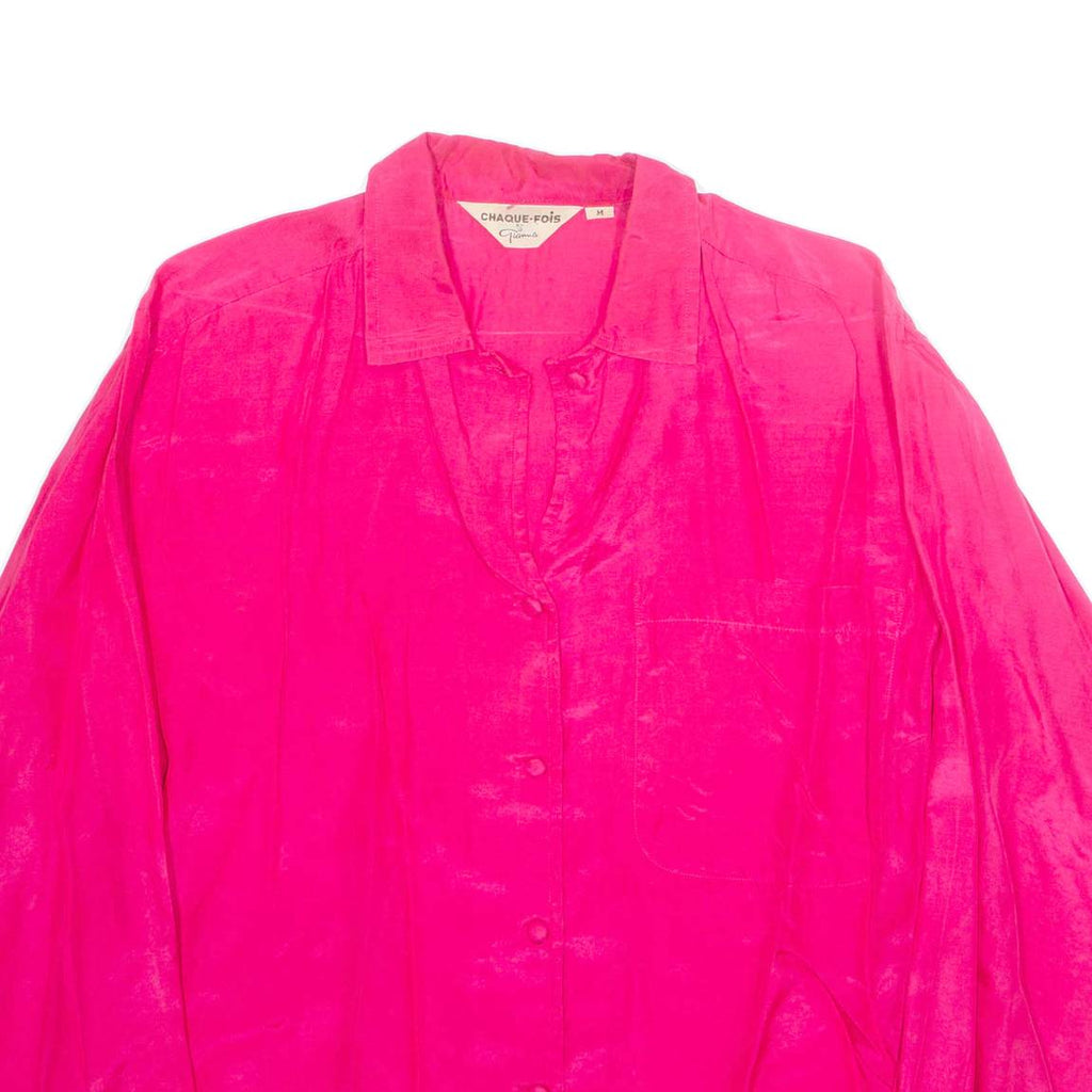CHAQUE-FOIS BY GIAMA Womens Shirt Pink Collared Long Sleeve 90s M