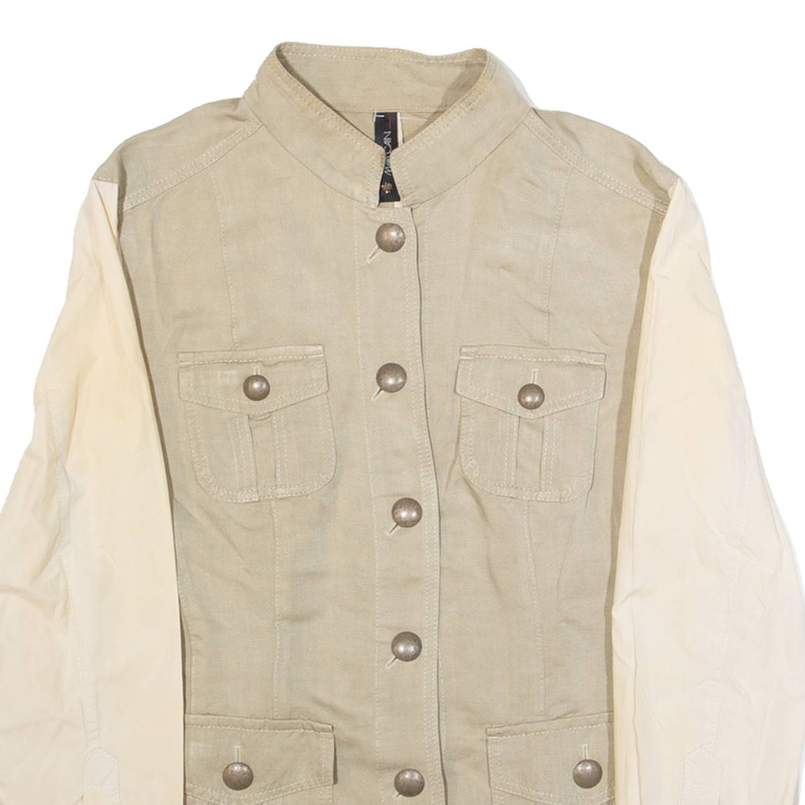 MARC CAIN Womens Coach Jacket Green Linen M