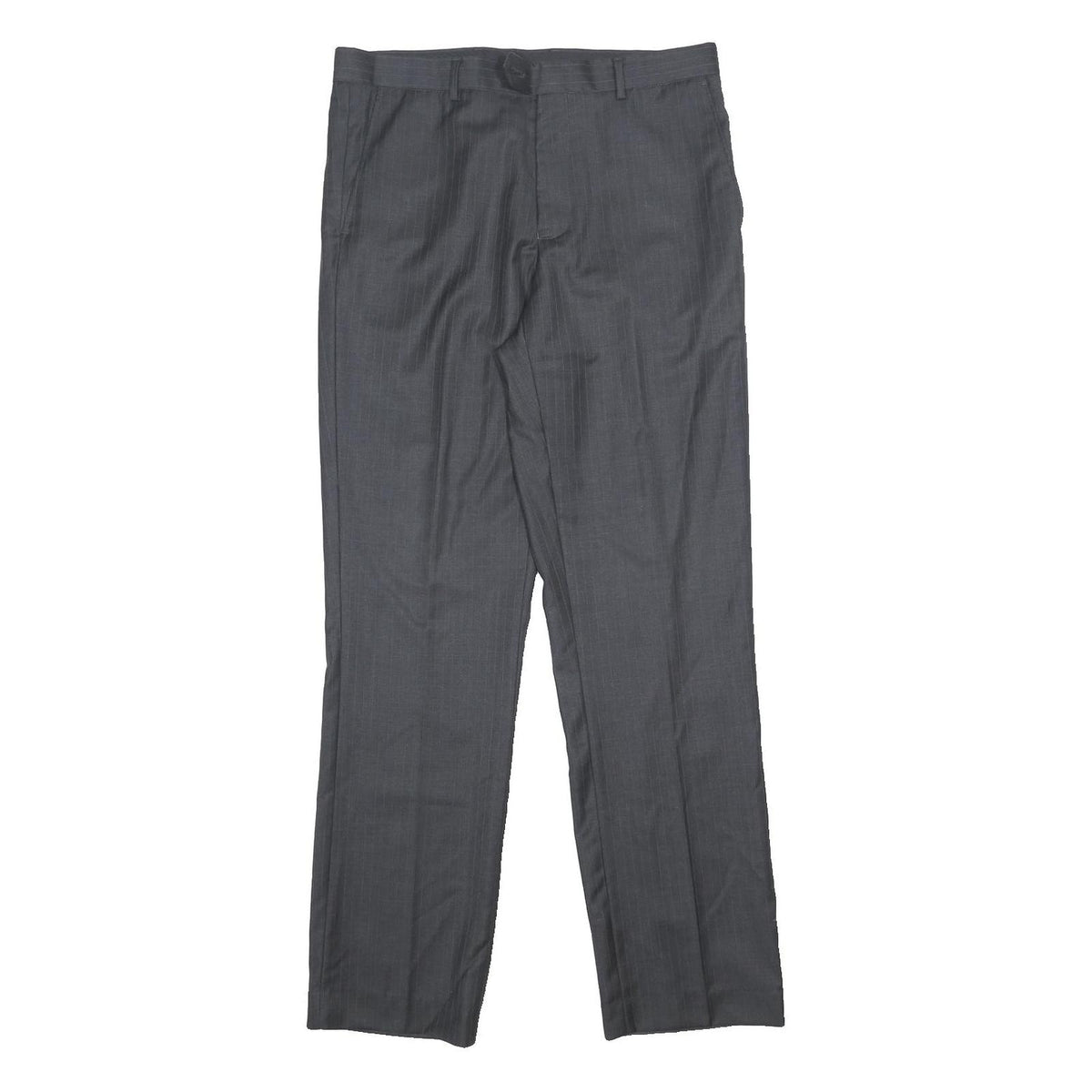 BUTLER & WEBB Mens Wool Blend Grey Regular Fit Straight Leg Trousers W32 L31