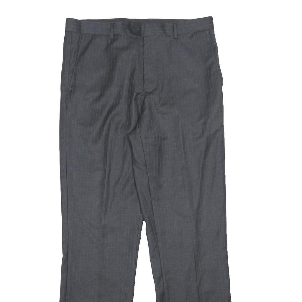 BUTLER & WEBB Mens Wool Blend Grey Regular Fit Straight Leg Trousers W32 L31