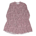 WAREHOUSE Womens Pink & Black Spot Print Day Viscose Dress Long Sleeve Midi UK