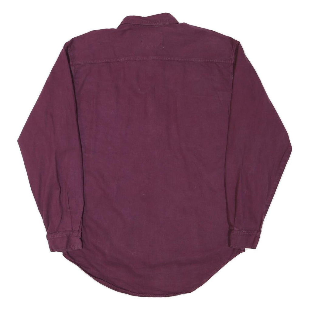 LEVI'S Mens Maroon Cotton Blend Shirt M Button-Up Pockets Casual Relaxed Fit