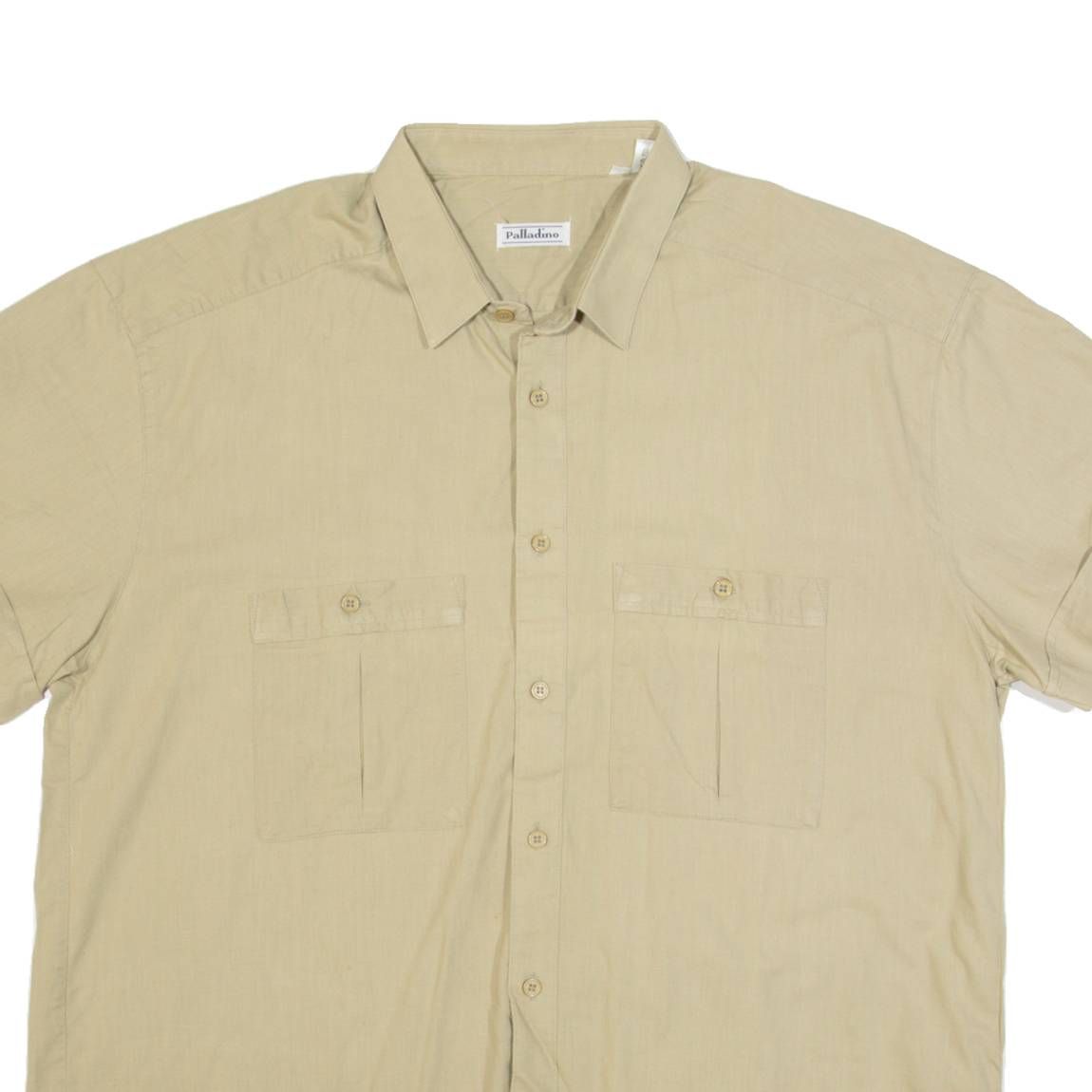 PALLADINO Mens Plain Shirt Brown 2XL