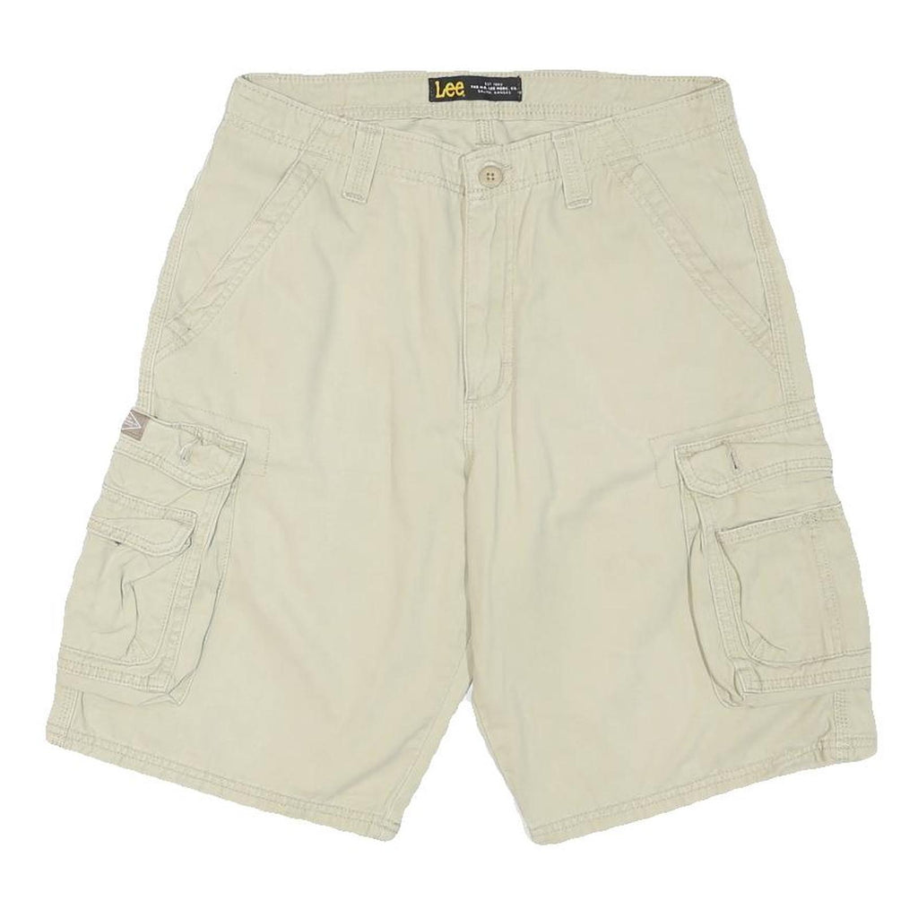 LEE Mens Shorts Beige Cargo Cotton Blend M W32 Utility Pocket Style