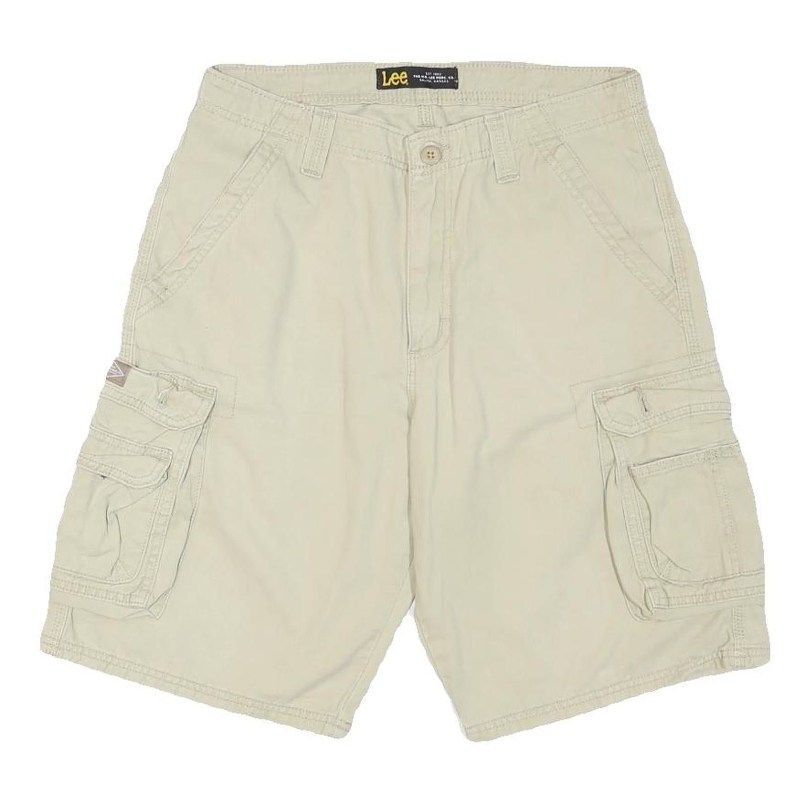 LEE Mens Shorts Beige Cargo Cotton Blend M W32 Utility Pocket Style
