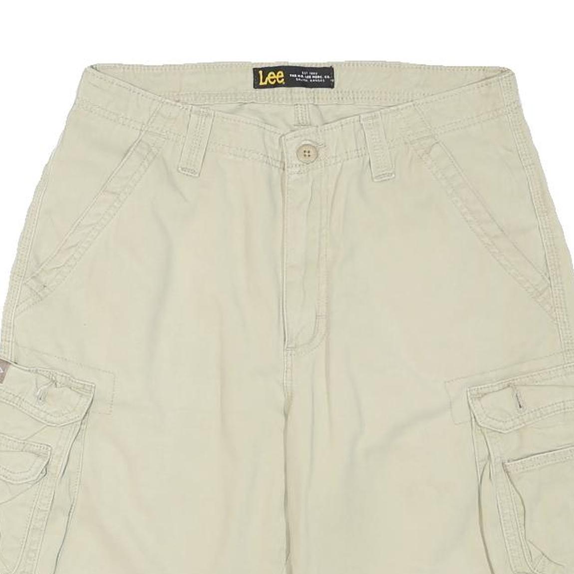 LEE Mens Shorts Beige Cargo Cotton Blend M W32 Utility Pocket Style