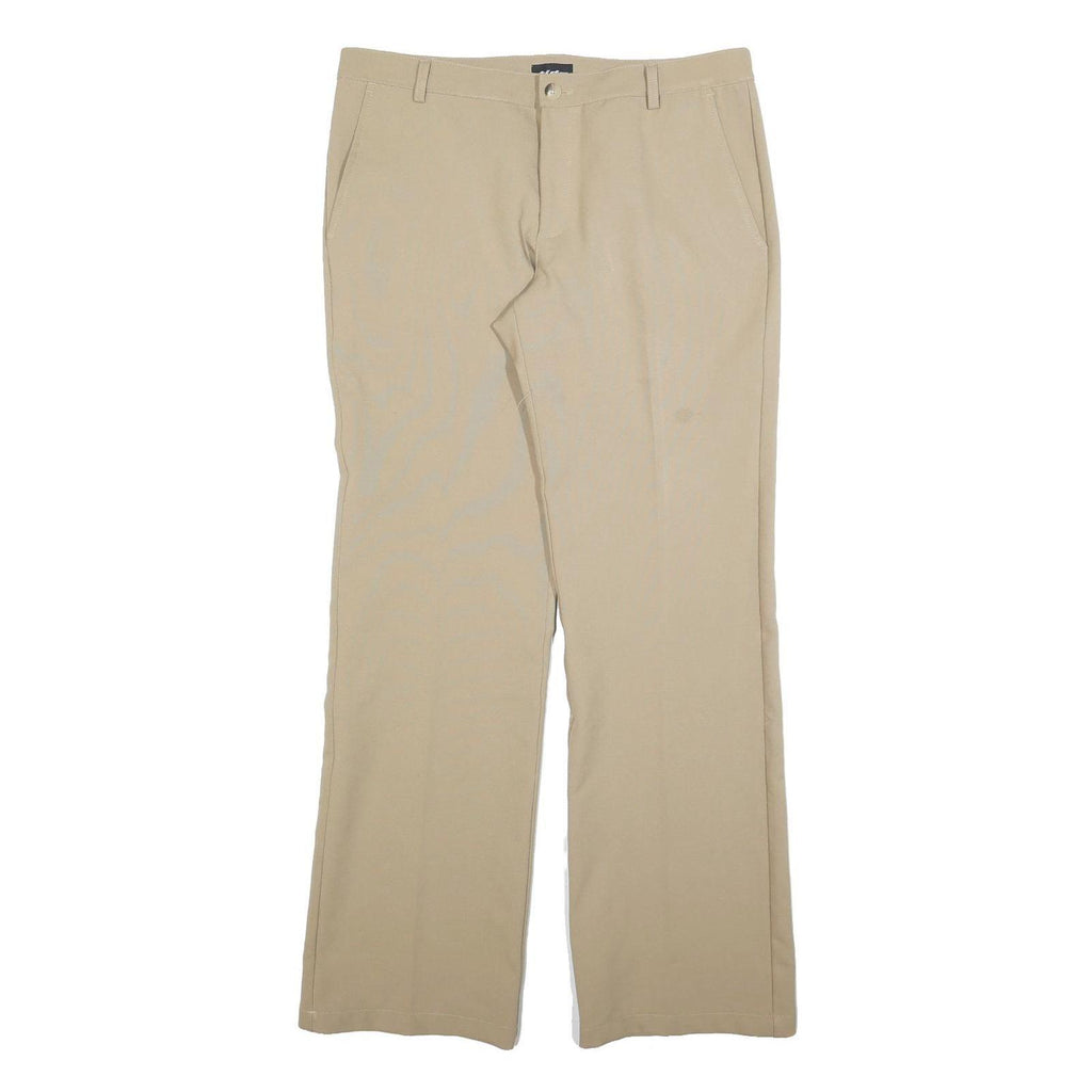 TIDE Mens Regular Beige Polyester Blend Zip Closure Trousers W35 L34 Chino Style