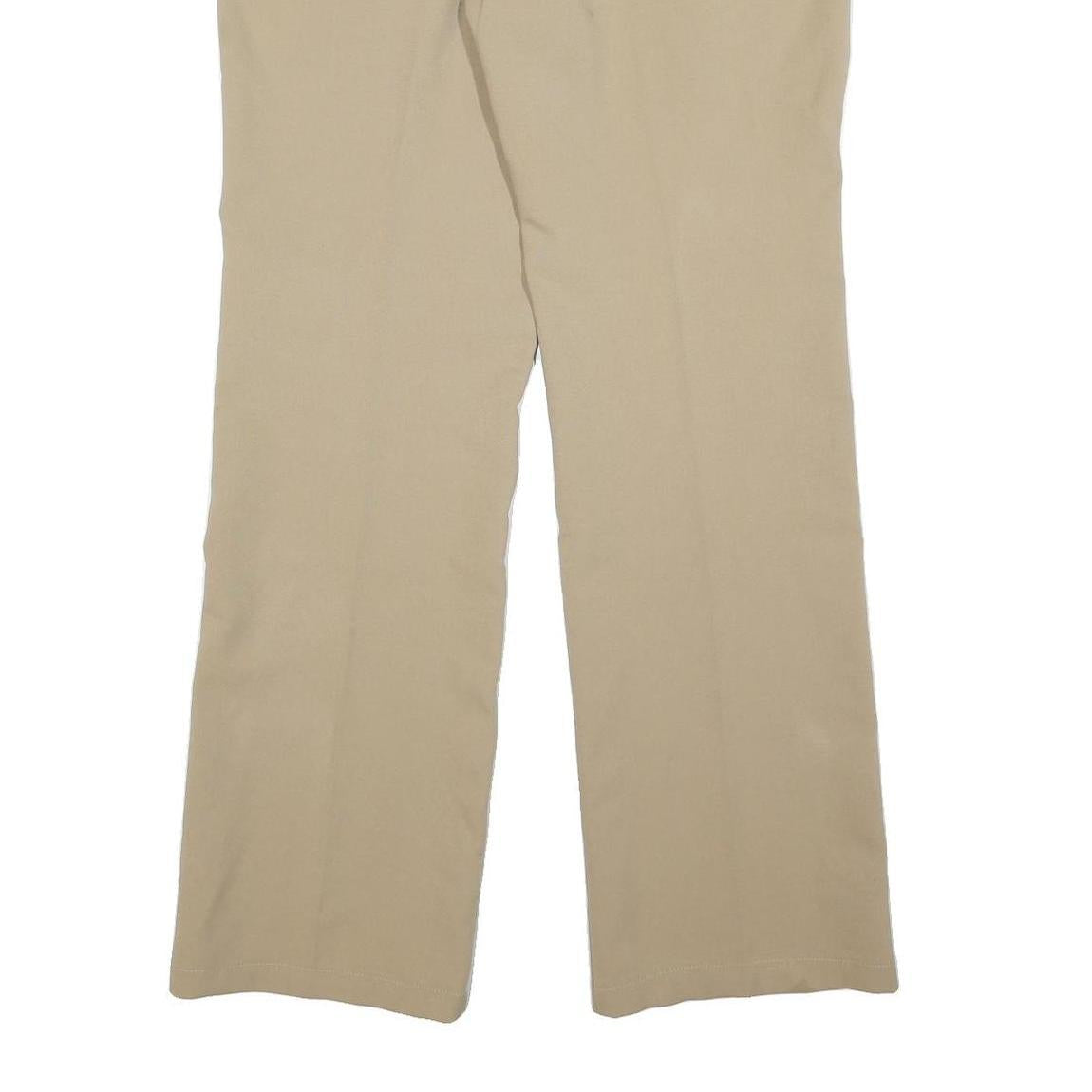TIDE Mens Regular Beige Polyester Blend Zip Closure Trousers W35 L34 Chino Style