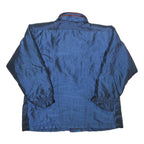 Womens Blue & Burgundy Nylon Zip Jacket L Plain Casual Lightweight Outerwear