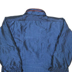 Womens Blue & Burgundy Nylon Zip Jacket L Plain Casual Lightweight Outerwear