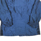 Womens Blue & Burgundy Nylon Zip Jacket L Plain Casual Lightweight Outerwear