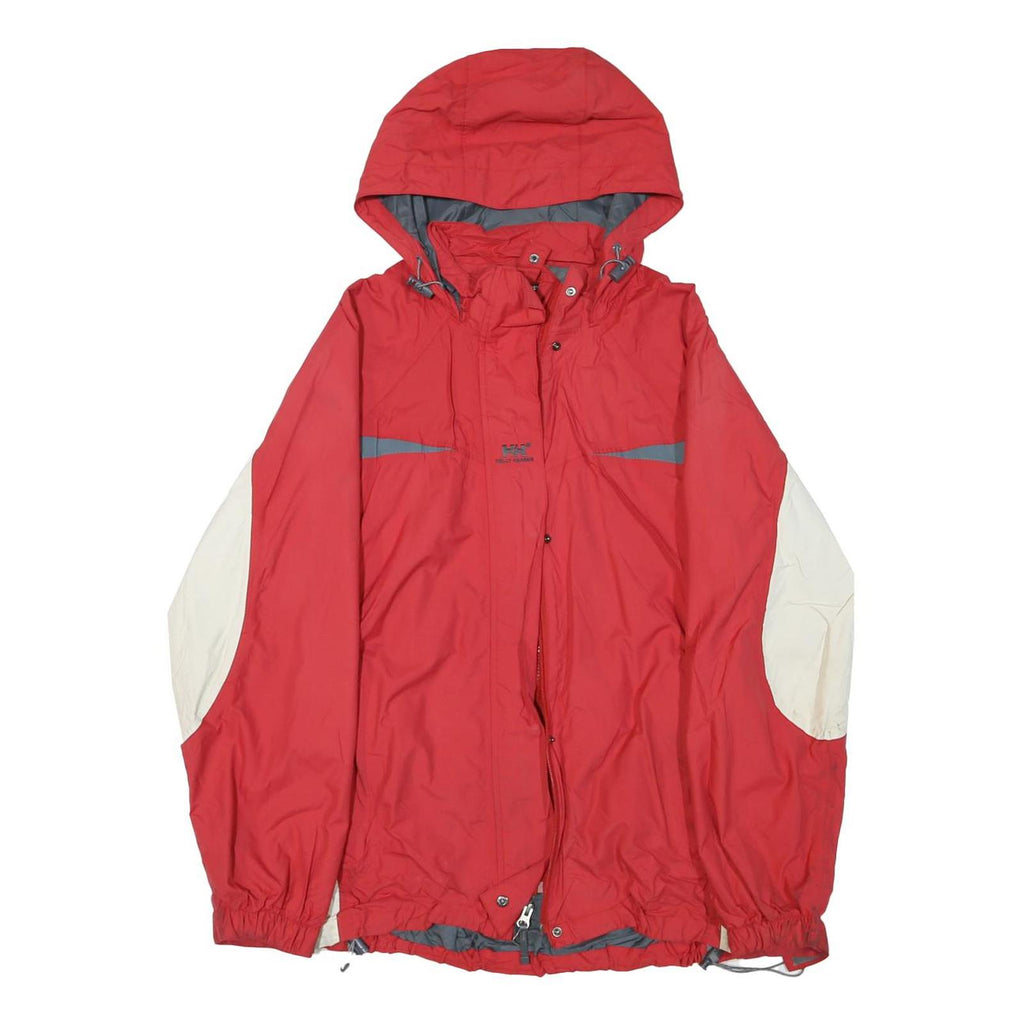 HELLY HANSEN Womens Red & Cream Hooded Zip Jacket M Polyester Blend Outdoor