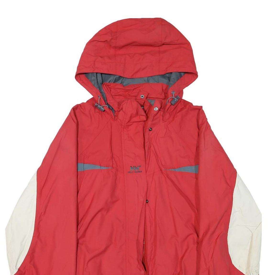 HELLY HANSEN Womens Red & Cream Hooded Zip Jacket M Polyester Blend Outdoor